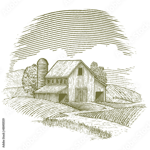 Woodcut Barn