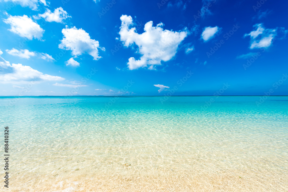 Beautiful sea and the white beach, Okinawa, Japan Beautiful sea and the white beach, Okinawa, Japan