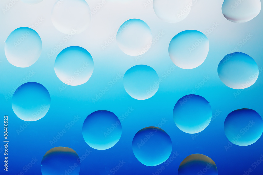 Water droplets  blue background
