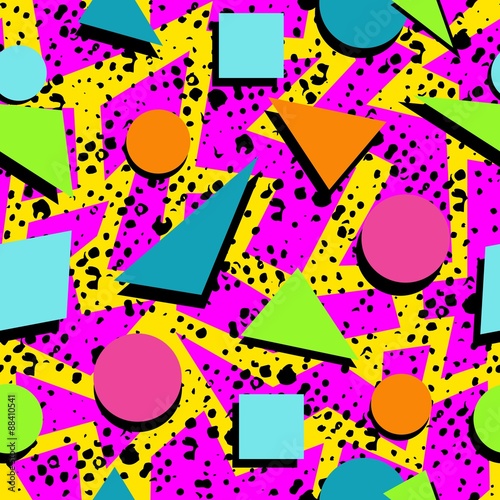 Retro 80s seamless pattern background