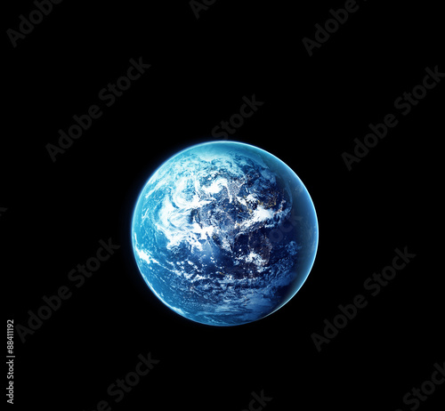 Planet earth with sun rising from space at night, Elements of this image furnished by NASA