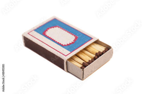 Open Box of Matches isolated on white