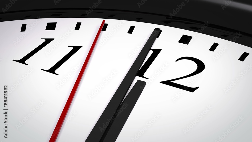 Close-up of a clock striking twelve Close-up of a clock striking twelve