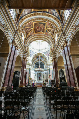 St. Paul s Cathedral  Mdina  Malta. Interior view of the roman catholic cathedral  St. Paul s  in Mdina  Malta.