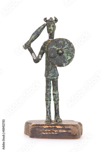 Sardinian warrior bronze statue reproduction of the nuragic civilization