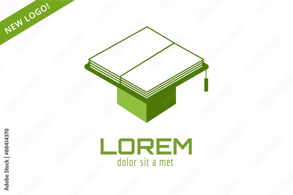 Book hat template logo icon. Back to school. Education Book hat template logo icon. Back to school. Education
