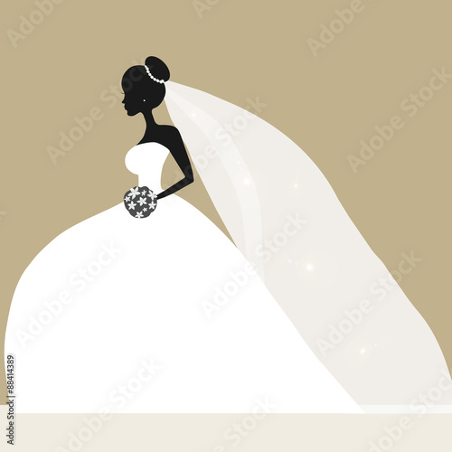 Vector pretty bride on the wedding