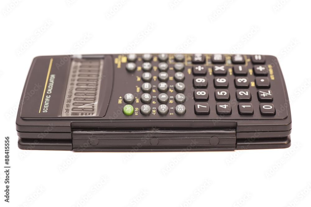 Black scientific calculator isolated on white background Black scientific calculator isolated on white background