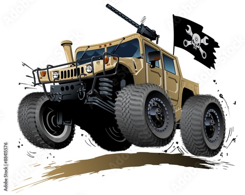 Cartoon military vehicle