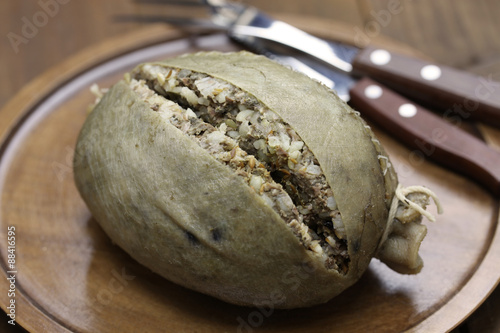 homemade haggis, scotland food photo