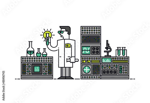 Solution research style illustration