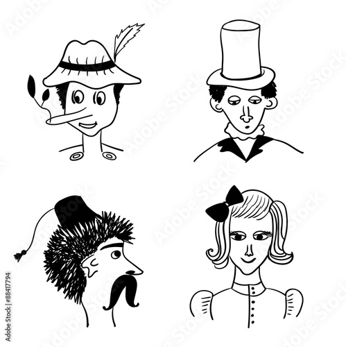 Fairy-tale characters People comic vector illustration