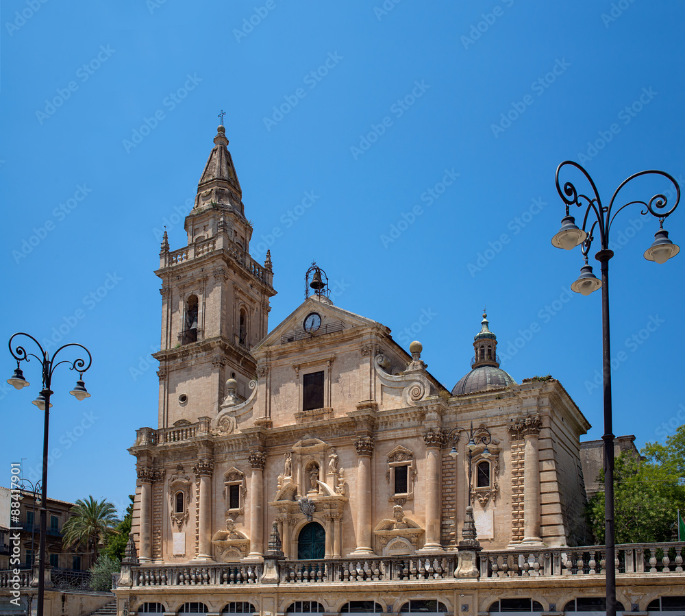 Cathedral of San Giovanni Battista in Ragusa. Sicily, Italy.
