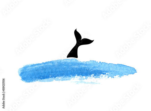 fish in water, vector logo