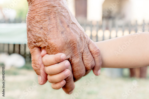 Grandchild and grandparent photo