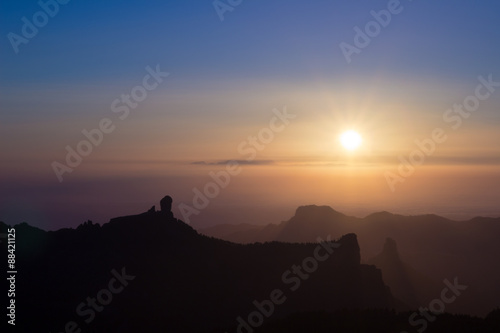 amazing sunset over Teide on Tenerife