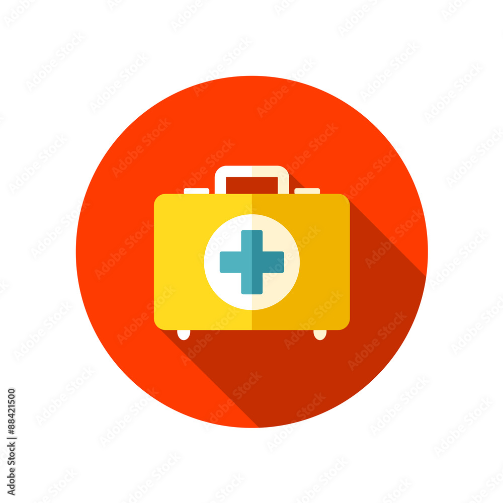 First aid flat icon with long shadow First aid flat icon with long shadow