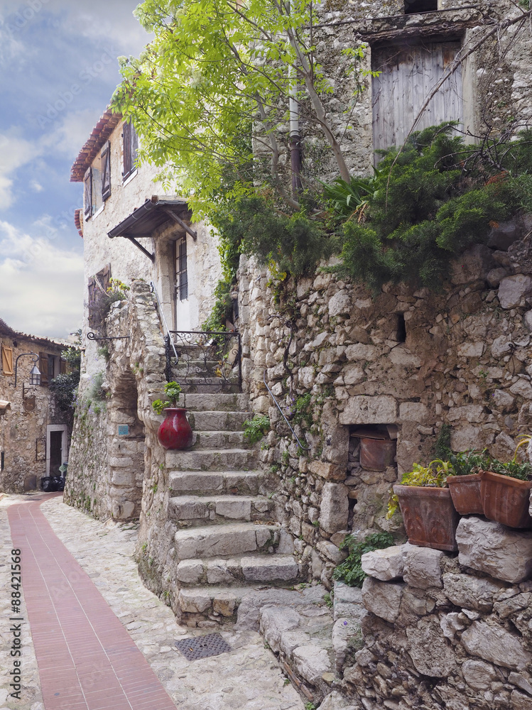 Fototapeta premium Walkway Through the Ancient City of Ez, France