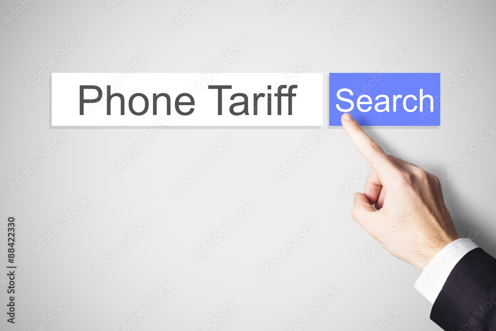 finger pushing web search button phone tariff finger pushing web search button phone tariff