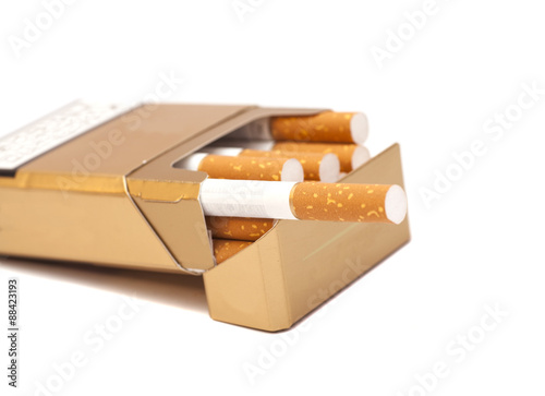 Box of cigarettes, isolated on a white photo