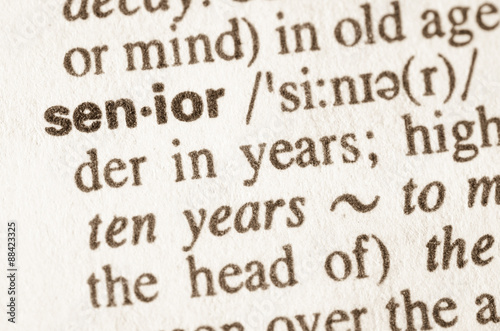 Dictionary definition of word senior