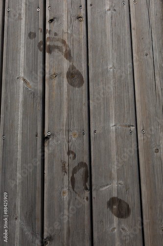  footprint on wooden floor