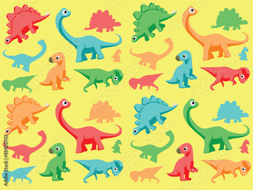 Dinosaurs Wallpaper Vector Illustration 1