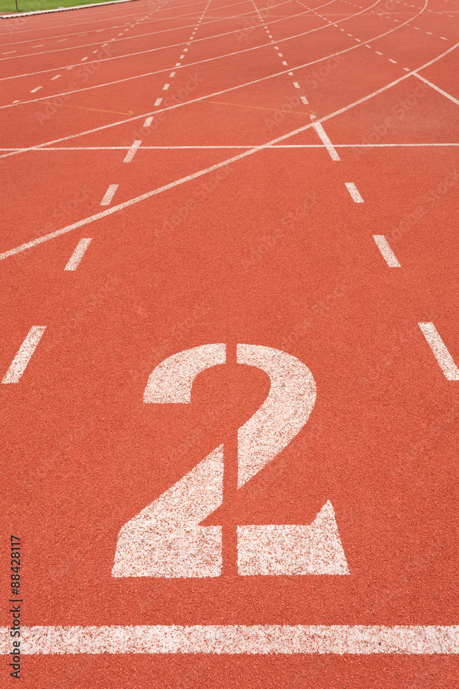 Athletics track Lane Number two