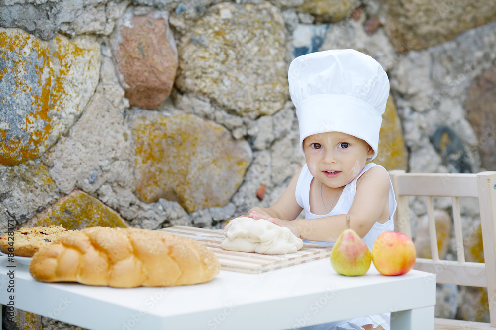 little boy with chef hat cooking little boy with chef hat cooking