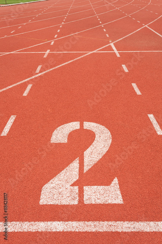 Obraz na płótnie Athletics track Lane Number two w salonie