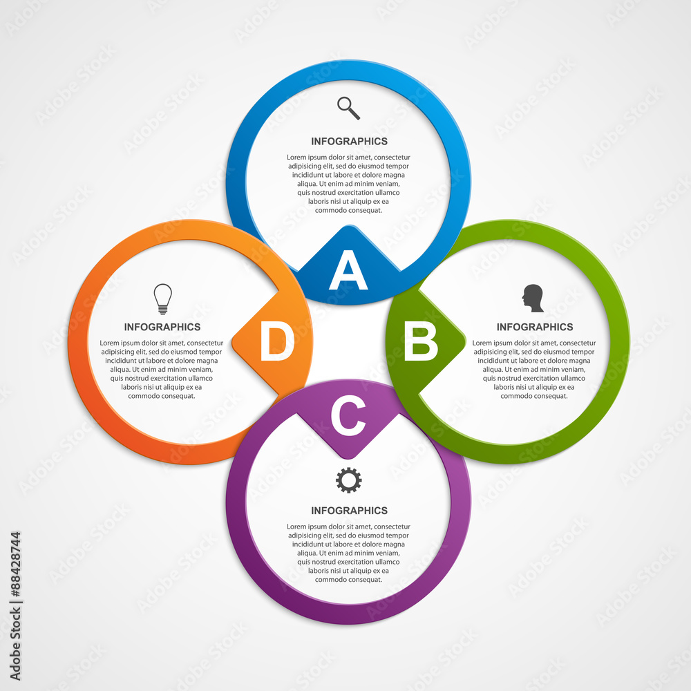 Abstract circle infographic design template. Abstract circle infographic design template.