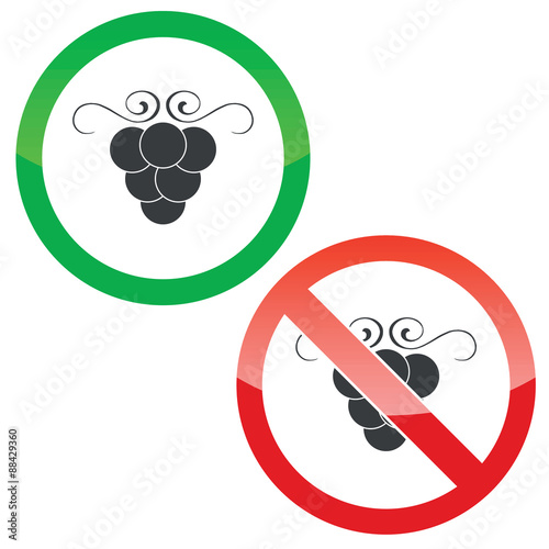 Grape permission signs set