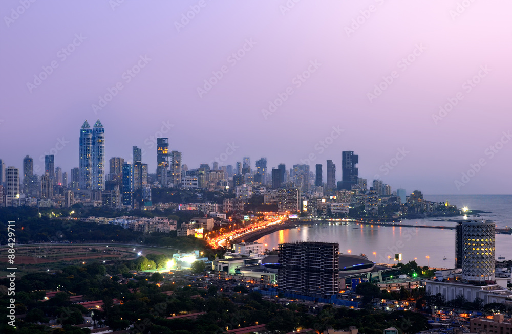 Fototapeta premium Lotniczy Bombaj nocą