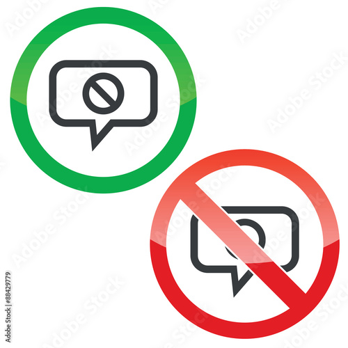NO message permission signs