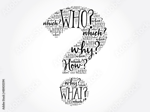 Question mark, Question words vector concept