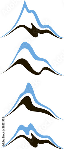 Mountains with Steep Peaks Logo.
