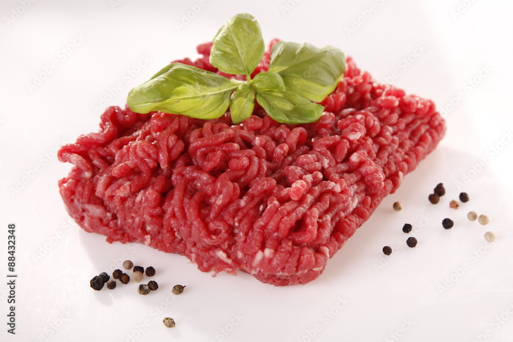 Obraz premium minced meat on a white background 