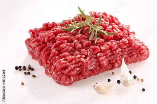 minced meat on a white background    © npls