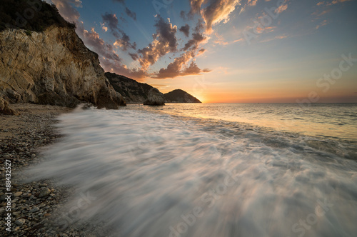 Tramonto nella spiaggia di sansone isola  d'elba photo