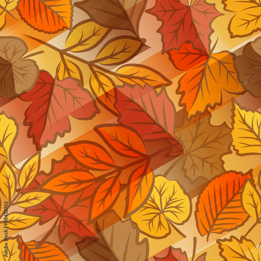 Autumn leaves seamless pattern