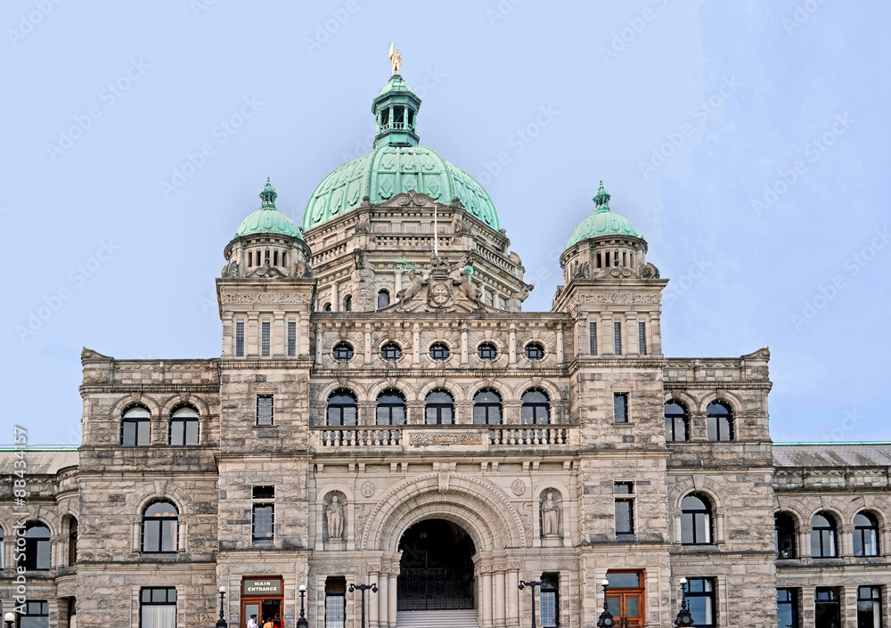 British Columbia provincial Parliament Building, central dome and front entrance