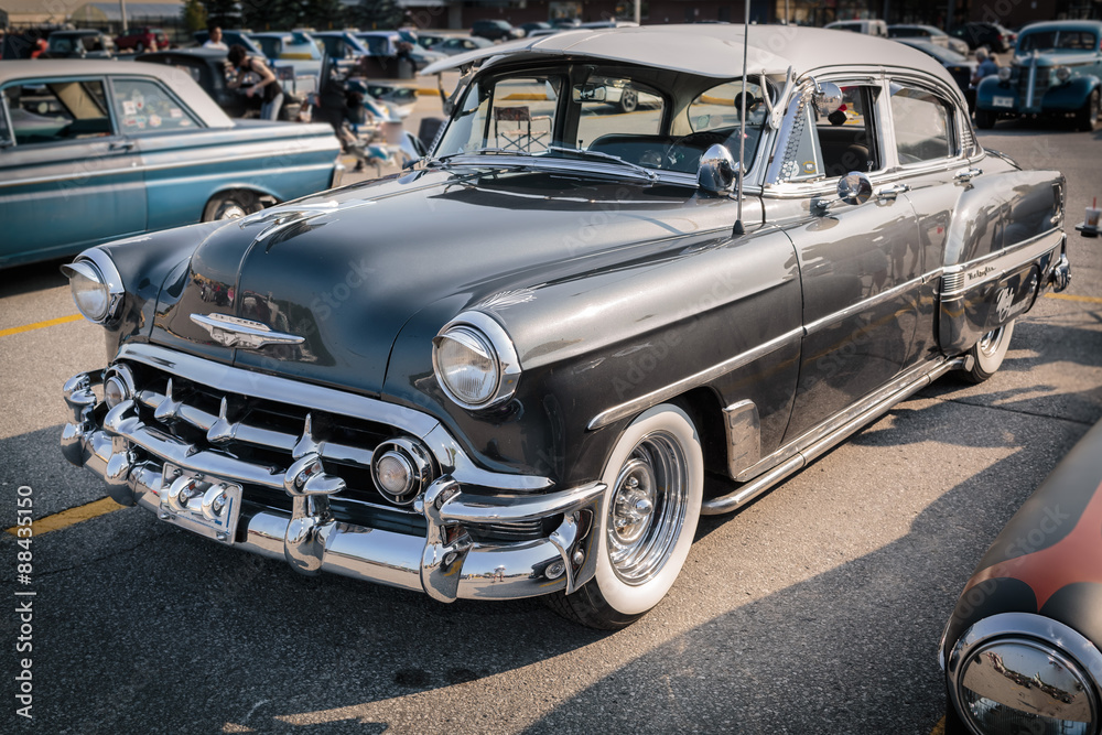 Front side view of amazing stunning beautiful black old classic vintage retro car Front side view of amazing stunning beautiful black old classic vintage retro car