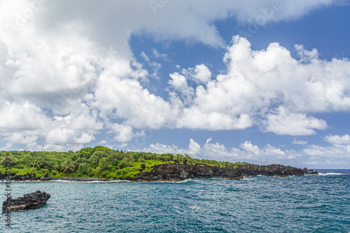 Fototapeta Naklejka Na Ścianę i Meble -  Waianapanapa State Park, home to a black beach, a popular destination on the Road to Hana on Maui, Hawaii
