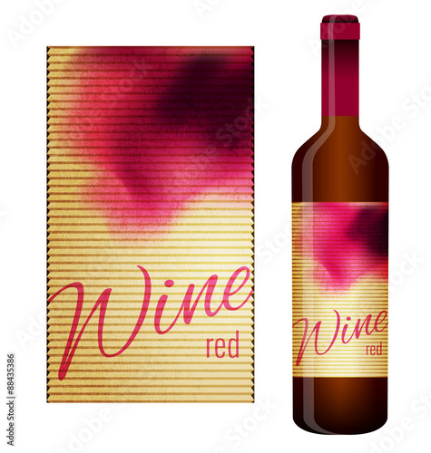 Wine label and bottle of wine with this label