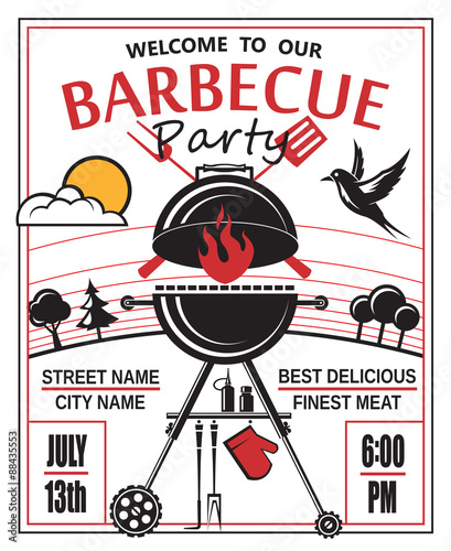 design of invitation card on barbecue party