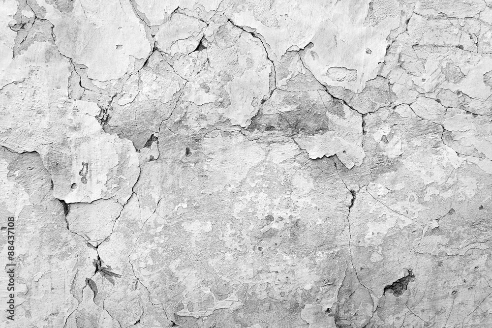 Fototapeta premium Cracked concrete grey wall background
