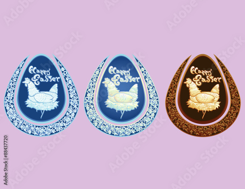 Carved Style Easter Egg Set v2
