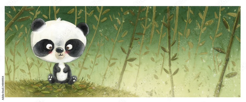  oso panda pequeño Stock Illustration