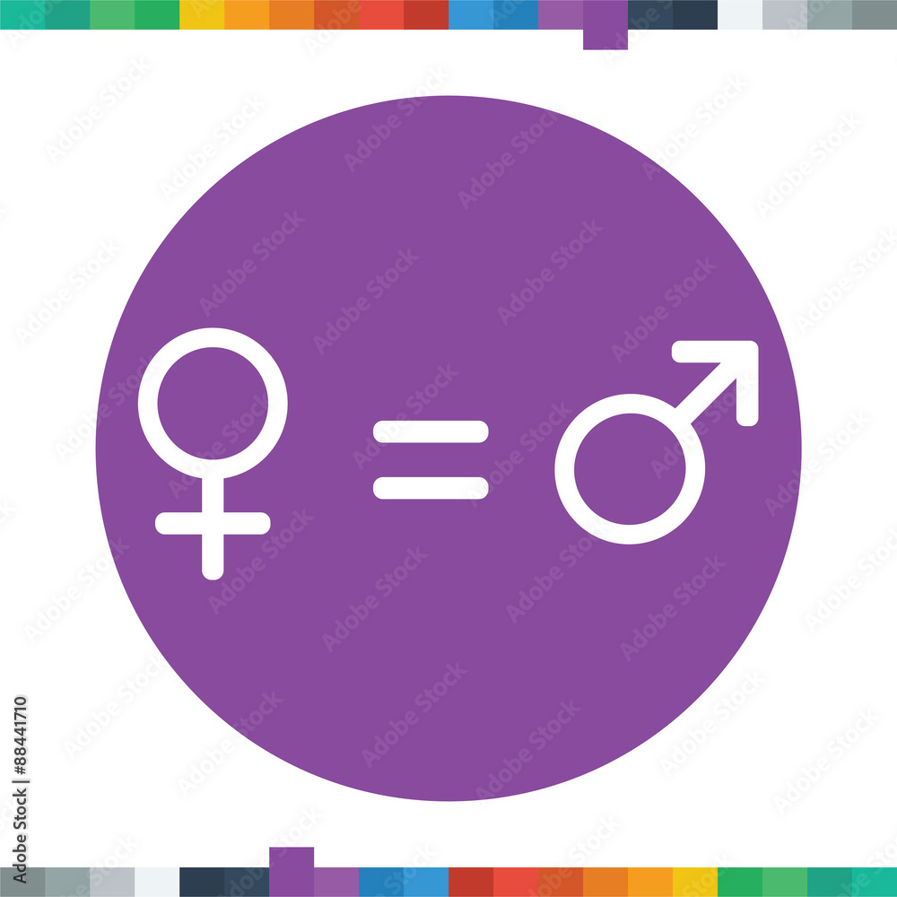 Male and female gender symbols with equality between them symbolizing the equality between genders. Male and female gender symbols with equality between them symbolizing the equality between genders.
