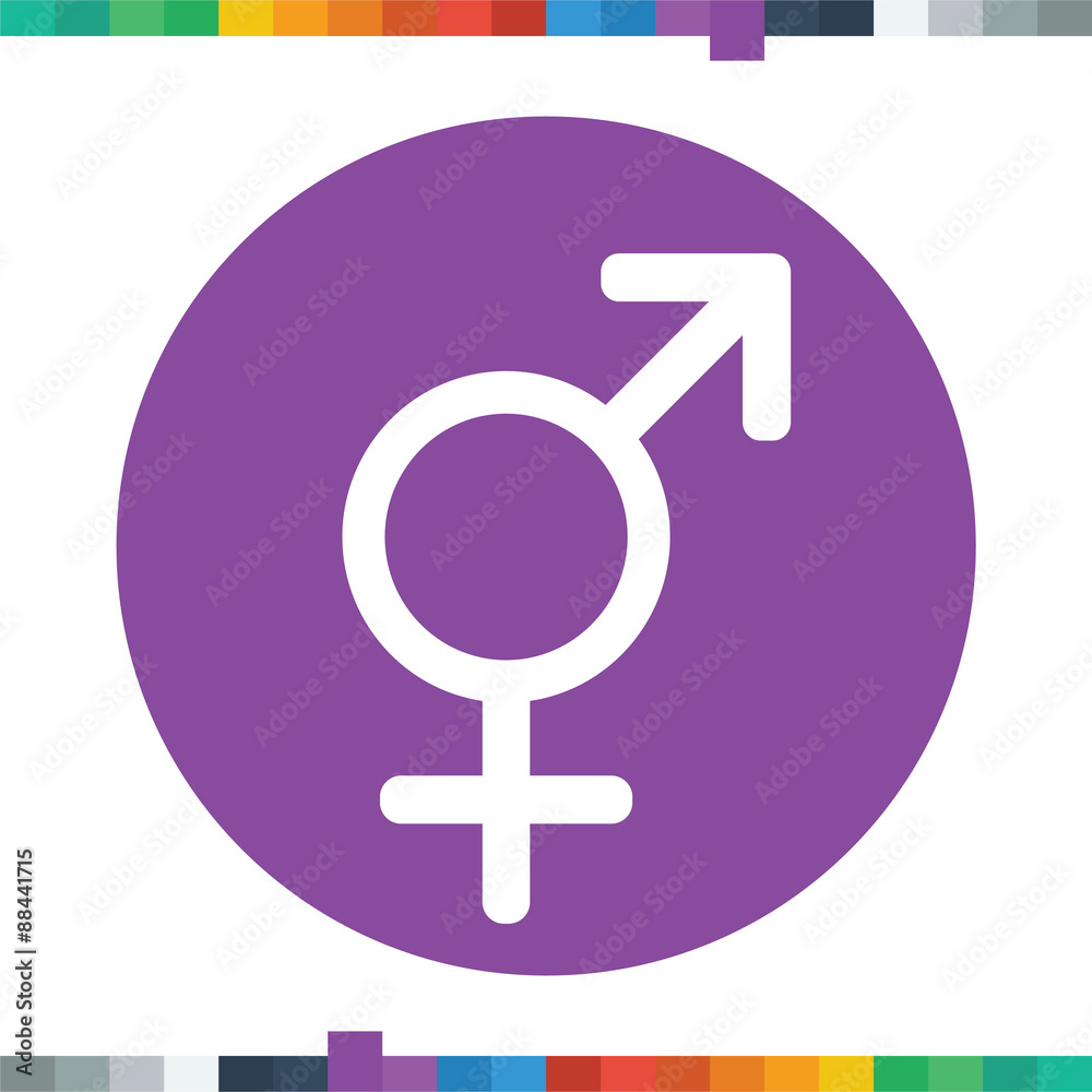 Flat gender equality icon in a circle. Flat gender equality icon in a circle.